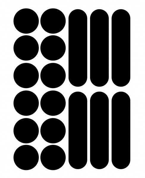 Світловідбивна наліпка LOOM Кола та лінії LM-10068-black для твердих поверхонь