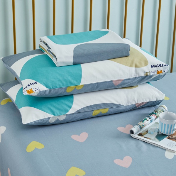 Комплект постільної білизни Fat cats сімейний синій із малюнком La Nuit 