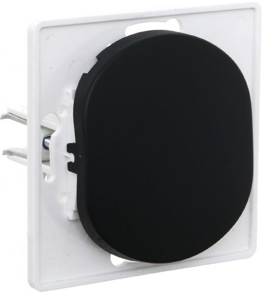 Вимикач прохідний одноклавішний Aling-Conel Eon без підсвітки 10 А 250В чорний E607.E1