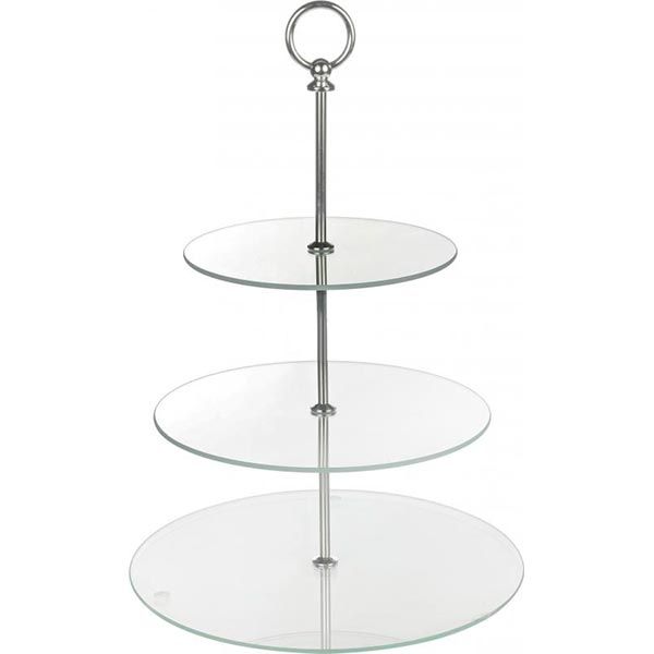 Блюдо 3х ярусне прозоре 30 см