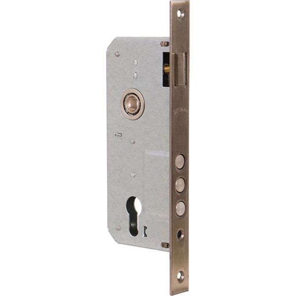 Дверний замок вхідний Bruno 745-3RB AB антична латунь