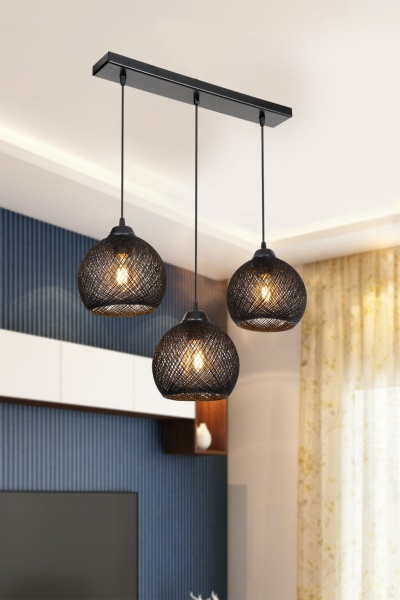 Підвіс Luna Yumak Line 3x60 Вт Е27 чорний MDL.4749 