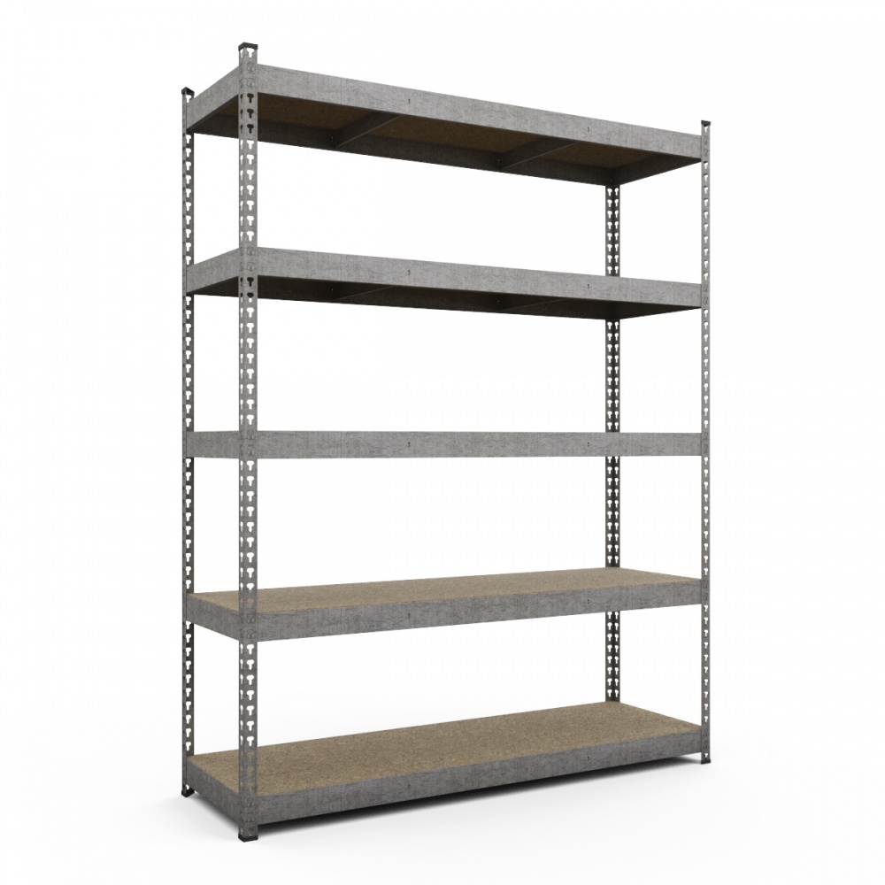 Стеллаж 2160x1200x500 мм Меткас Титан серый ДСП полки 5 шт. цинкованный