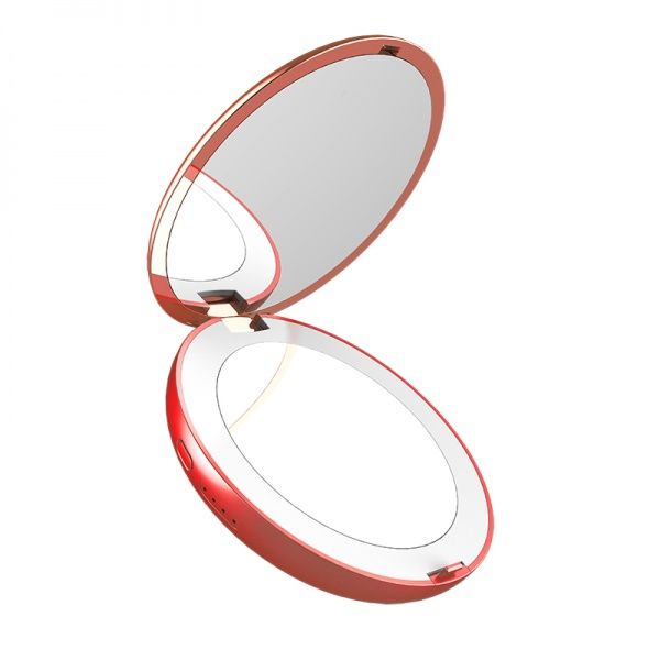 Портативное зарядное устройство Line Art Mirror 4000 mAh red (4004M-2) с подсветкой 