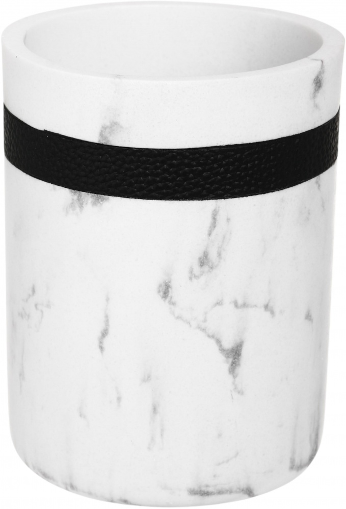 Ершик для унитаза Sensio Marble 9.7x13/25.5cm черный с белым