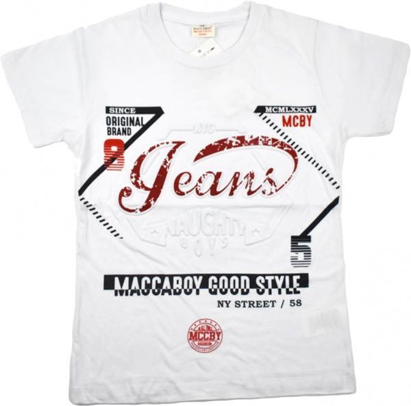 Футболка для мальчика Macma 9176 Jeans р.134 белый 