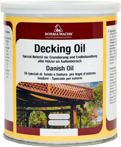 Масло Borma Wachs для террас DECKING OIL(danish oil) 4971 1 л