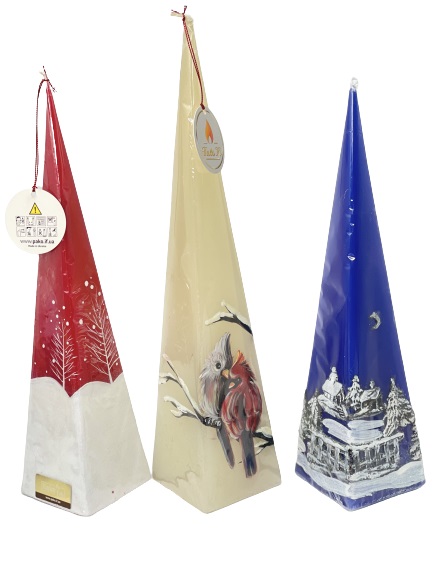 Свічка декоративна художня піраміда 80х330 в асортименті Pako-If