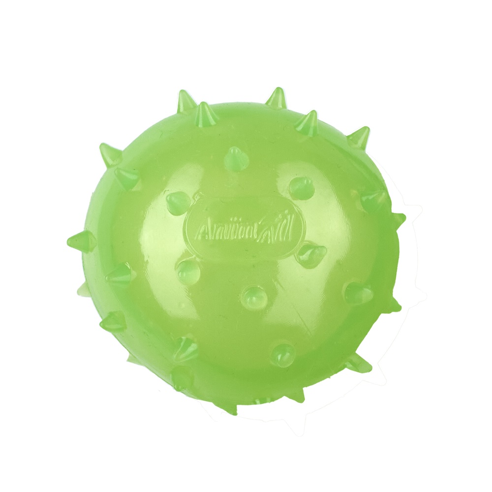 Мяч AnimAll Fun шипованный с пищалкой 65 мм зеленый