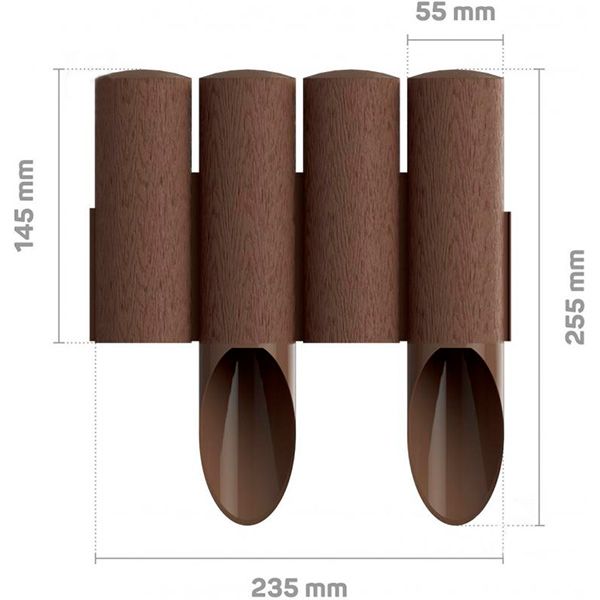 Ограждение для газона Cellfast Standart 2,3 м коричневое