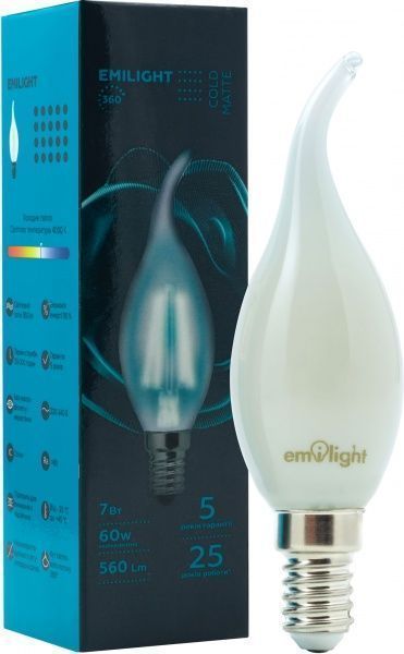 Лампа світлодіодна Emilight FIL CA35 7 Вт E14 4000 К 220 В матова 