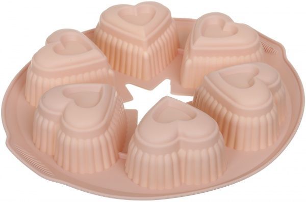 Форма для кексов Сердца 28х25,7х4,5 см 6 шт. 51618434 Flamberg Smart Kitchen