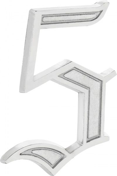 Цифра 5 цинк хром 70 мм Larvij LNZ755 CP #5