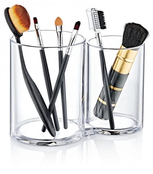 Органайзер BoxUp набір з двох циліндричних банок 15,5x8x11 см пластик прозорий FT-015 