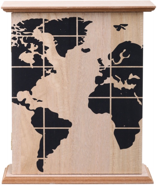 Ключница Карта 20х6х24 см черно-бежевая (HY20A010)