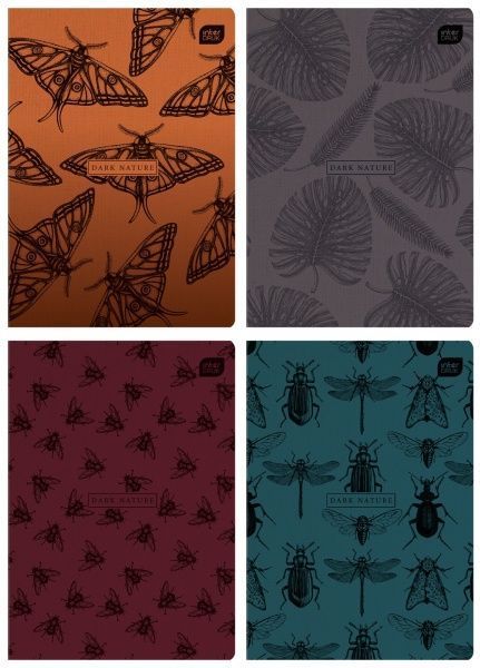 Зошит шкільний А5 80 арк. лінійка Dark Natyre в асортименті InterDRUK