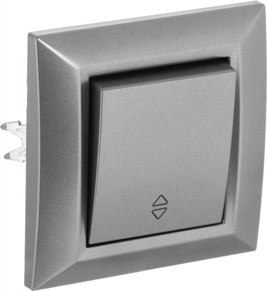 Вимикач прохідний одноклавішний UP! (Underprice) Vesta без підсвітки 10 А 220-250В графіт