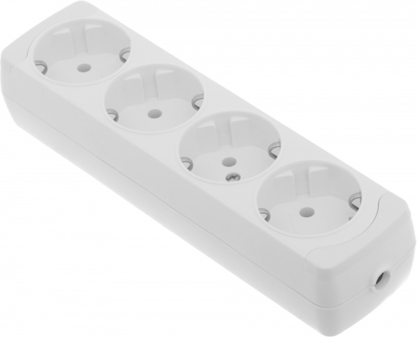 Колодка Gunsan із заземленням 4 гн. білий 4 гн. з зазем. 