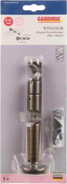 Тримач для карниза Gardinia Windsor подвійний набірний d25/20 мм бронзовий 