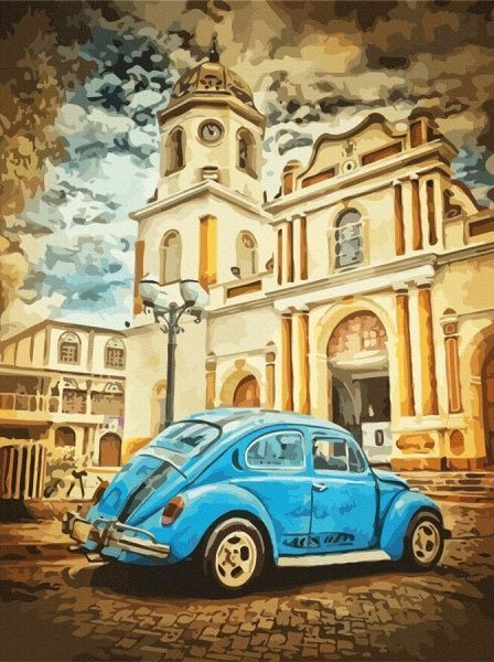 Полотно на картоні з контуром Міста №3 30х40 см Rosa Start 