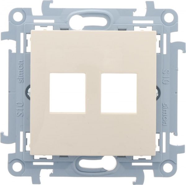 Адаптер Simon 10 2xRJ45 Keystone кремовий CKP2.01/41
