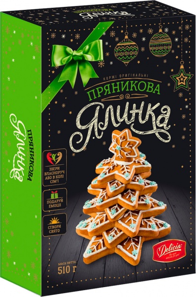 Коржи Делиция оригинальные Пряничная елочка 510 г (4820167916954) 