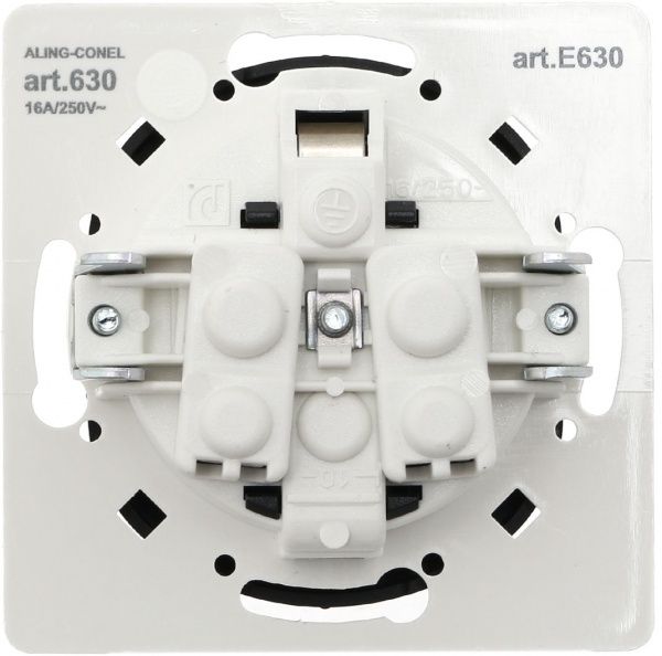 Розетка с заземлением Aling-Conel Eon без шторок черный E630.E1
