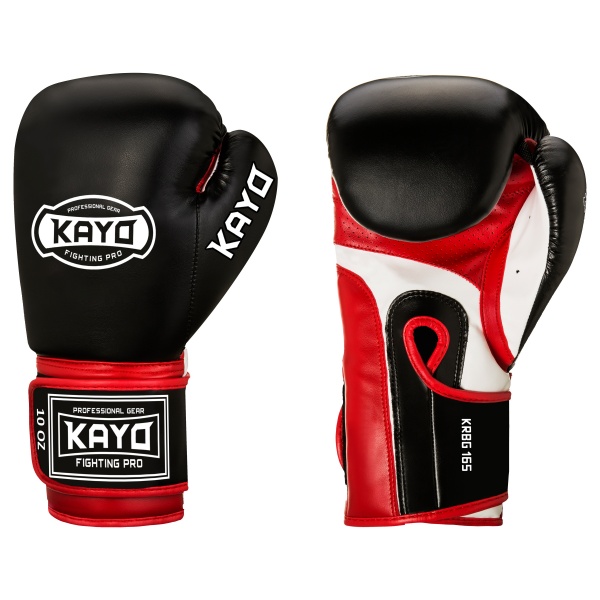 Боксерські рукавиці KRBG-165-12 12oz чорний із червоним