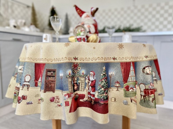 Скатерть Новогодняя сказка O160 d160 Limaso 
