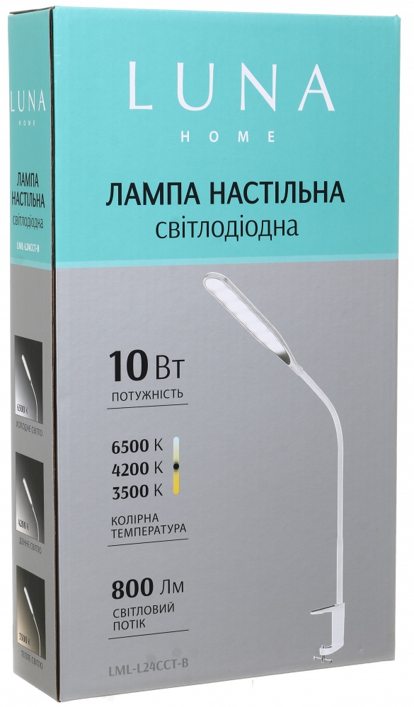 Настільна лампа Luna 10 Вт білий LML-L24CCT-B