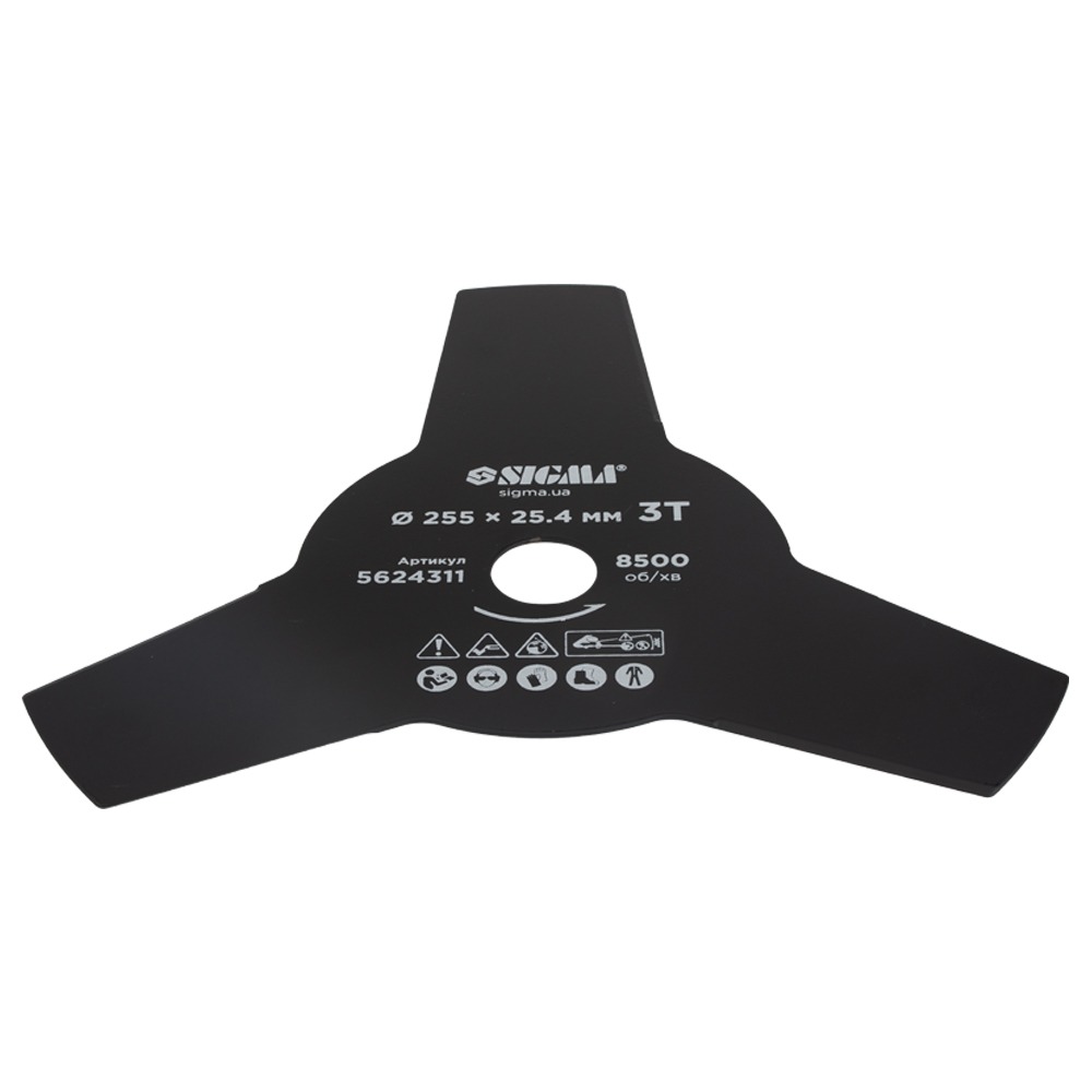 Нож для триммера Sigma Ø255×25.4 мм 3Т (5624311)