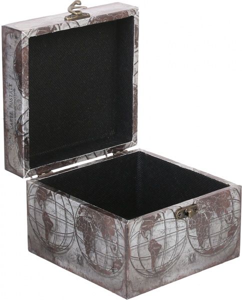 Шкатулка для украшений Карта мира 14x14x10 см XBX1802-S