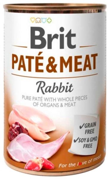 Консерва Brit Care Pate & Meat с кроликом, 400г, для собак