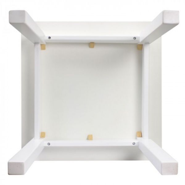 Столик Yuliana Woody 60 х 60 белый с пеналом синяя столешница 12013361