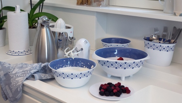 Салатник Tosca d 23 cm бело-синий (55051) Stefanplast