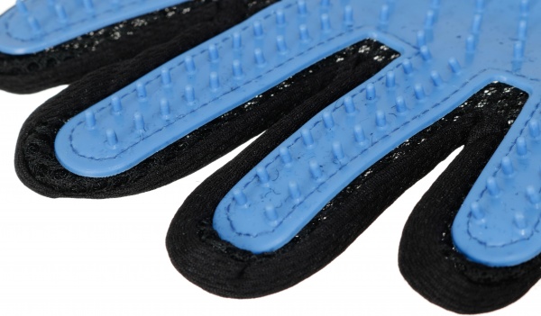 Рукавиця для вичісування собак 230х180х15 мм синій