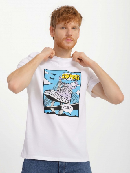 Футболка Converse SHOE HERO TEE 10025060-102 р.L білий