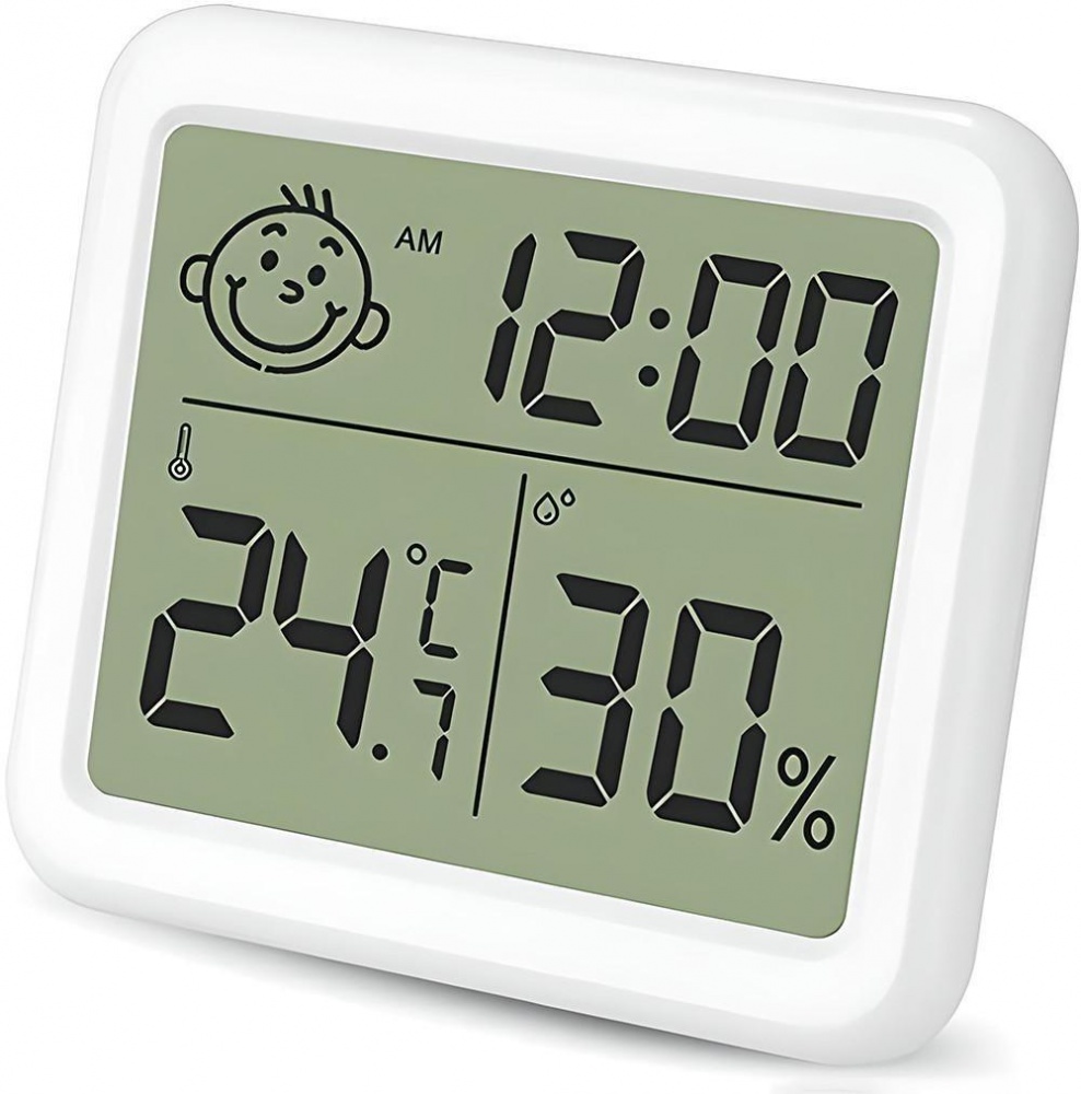 Термогигрометр цифровой с часами CX-0813 белый
