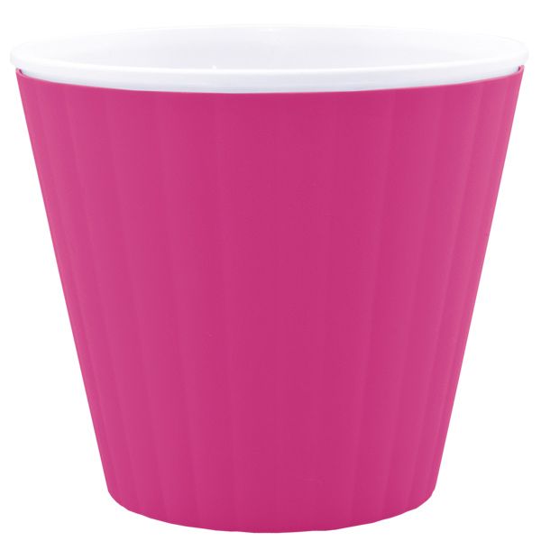 Горщик пластиковий Алеана Ібіс круглий 2,3л малиновий із білим (114036) 