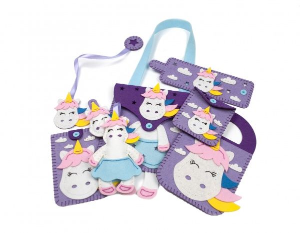 Набор для шитья Комплект выкроек из фетра Единорог Аплі-Краплі 