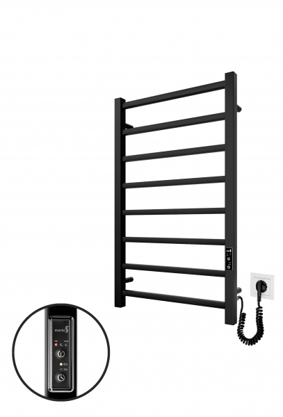 Полотенцесушитель электрический Mario Полотенцесушитель Токио-I 800х500/80 электр. TR К черный мат