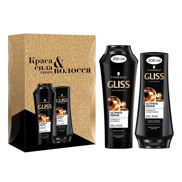 Набор подарочный для женщин Gliss Kur Ultimate Repair Шампунь 250 мл + Бальзам 200 мл