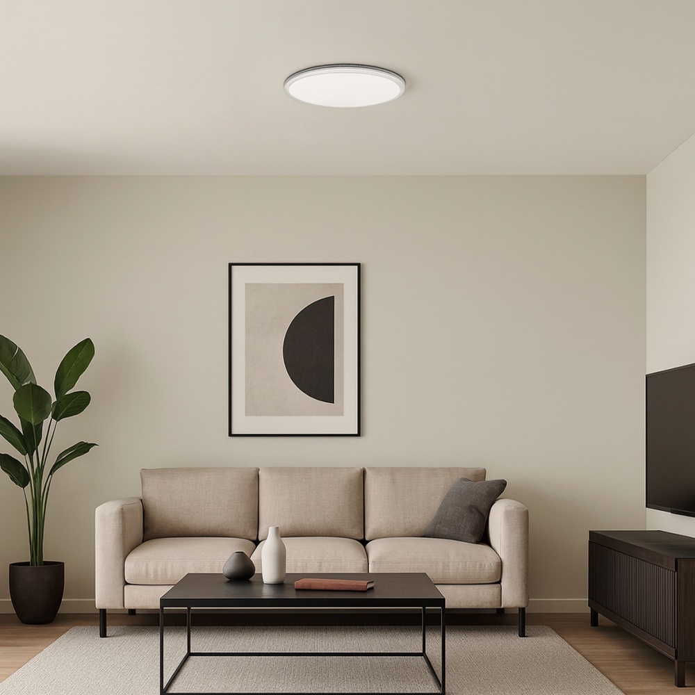 Світильник настінно-стельовий ARDERO білий із сріблястим 3000-4000-6500 К 80933