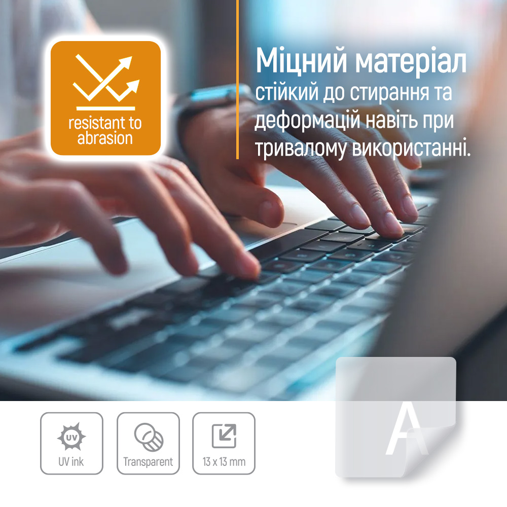 Наклейки на клавиатуру ColorWay прозрачный/белый (CW-BNW)