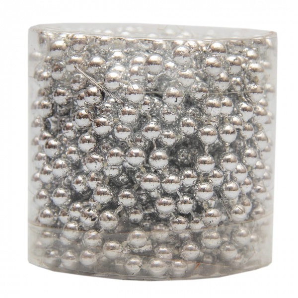 Намисто для ялинки срібне, 5 мм х 6 м, 250089