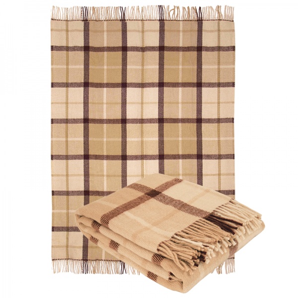 Плед напіввовняний 40/17 140x200 см бежевий Ярослав 