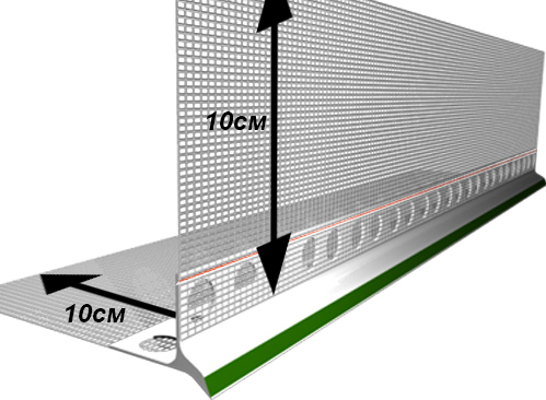 Уголок ПВХ капельный с сеткой ШТУКАТУР 32x26 мм 2,5 м 