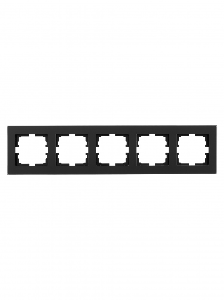 Рамка п'ятимісна Lezard Vesna горизонтальна матовий чорний 742-5980-150