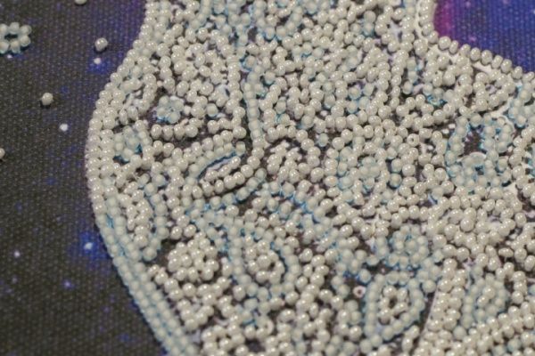 Набор для вышивания бисером на натуральном художественном холсте Звездный кот АМВ-052 Абрис Арт 