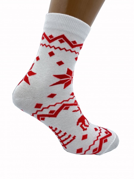 Носки Cool Socks Новогодние р. 25-27 белый/красный 